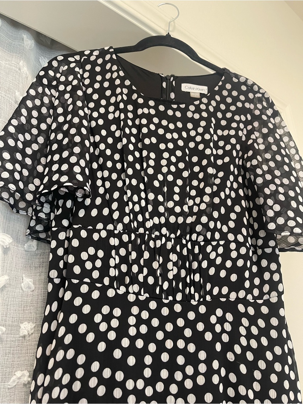 Calvin Klein Black and White Polka Dot Maxi Dress - Picture 4 of 6